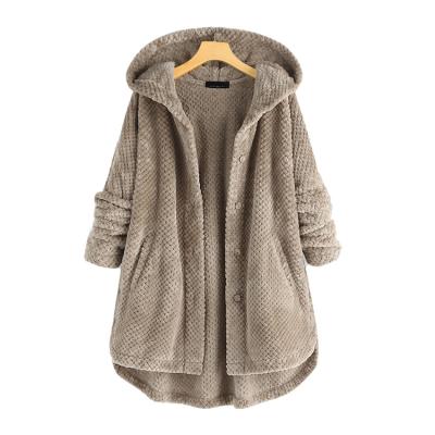 China Anti-wrinkle winter coated fleece hooded double-sided sweater true down jacket women's coat fashion size plus down jacket middle length for sale