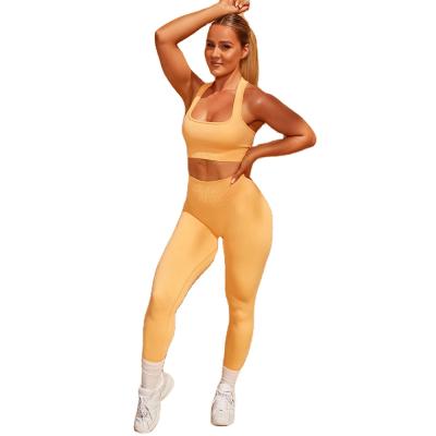 China New Breathable Seamless Yoga Set Female Sports Fitness Sportswear Tights Gym Tight Clothes Female Quick Dry Fitness Plus Size Yoga Set for sale