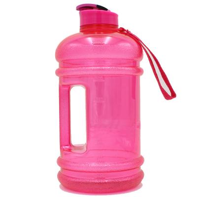 China Viable 2 Liter BPA Free Non Toxic Plastic Wide Mouth Sports Water Jug Bottles With Handle Custom Logo for sale