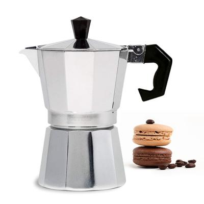 China WITH LID 100ml Alloy Espresso Coffee Maker High Quality Aluminum Pot Small Mocha 1Cup for sale