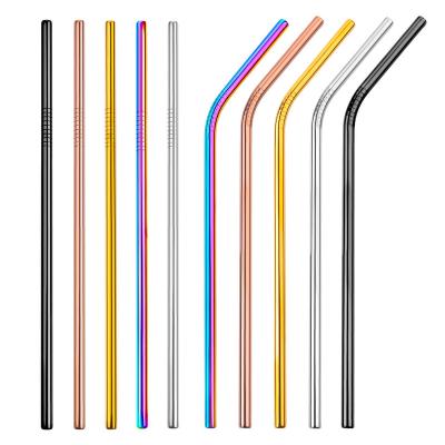 China Viable High Quality Reusable Drinking Straws Straw Metal Stainless Steel Drinking Straws Bubble Fresh Tea Straws Whole Sales In Stock for sale