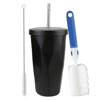 China Sustainable Promotional Fast Delivery Double Wall Insulated Coffee Stainless Steel Tumbler With Straw for sale