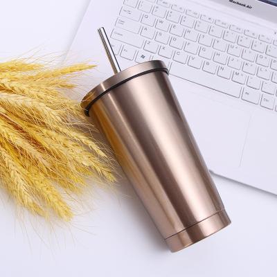 China Sustainable stainless steel vacuum coffee tumbler boba insulated reusable tea cup with straw for sale