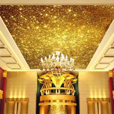 China KOMNNI Ceiling Murals Wallpaper Gold Particle Ceiling Design Modern Custom Art Home Decoration Living Room Gold Ceiling Wallpaper for sale