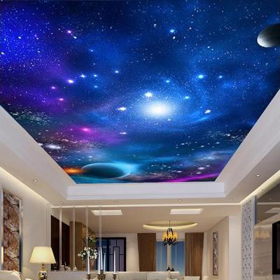 China KOMNNI Modern Custom Photo Universe 3D Wall Starry Sky Ceiling Murals Wallpaper For Living Room Ceiling Roof Wall Papers Home Decor for sale