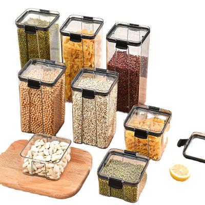 China Heute Folding Kitchen Smart Cereals Sealing Storage Box Food Container, 6pcs/set Transparent Seasoning Boxes Kitchen Rack, for sale