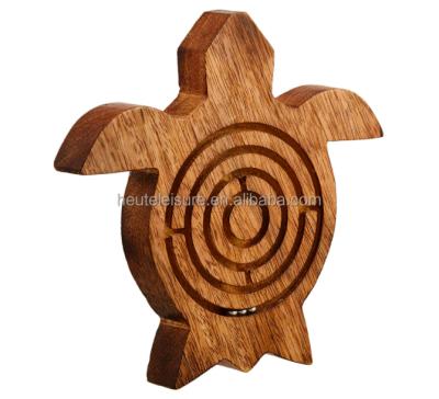 China DIY TOY Heute Animal Turtle Maze Wooden Balance Board Wooden Balance Board Maze Game 3 Ball Metal Ball Maze Puzzle Game for sale