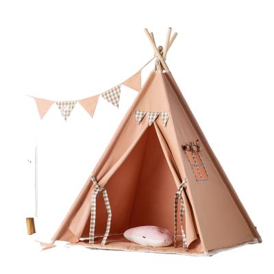 China Small Indoor Tent Heute Cotton Canvas With Stripe Printing Baby Tent,Children's Indian Tent,Stripe Printing Indian KidsTeepee Tent for sale