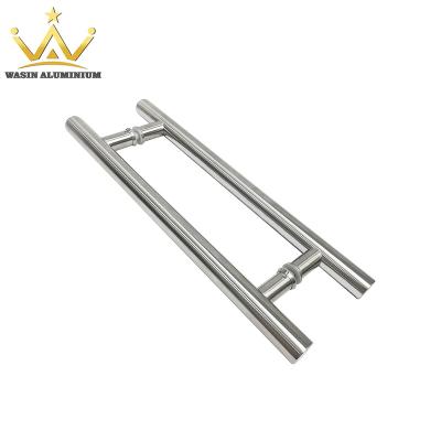 China Modern Hot Sale Glass Door Handle H Shape Stainless Steel Bathroom Sliding Pull Handle for sale