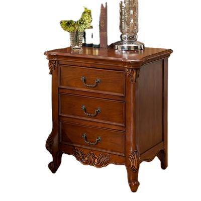 China Bedside Cabinet American Style Nightstand Wooden Solid Wood Side Table With 3 Drawers C209 for sale