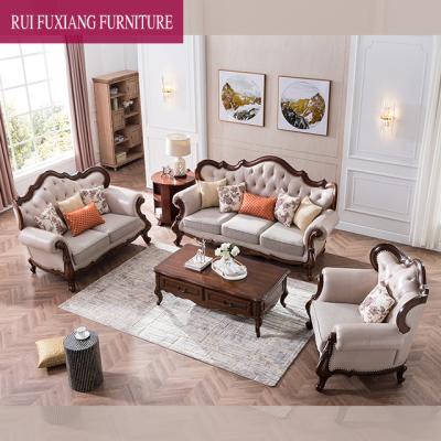 China Removable To Clean American Classic Style N351 Wedding Sofa Solid Wood Leather Sofa Set for sale