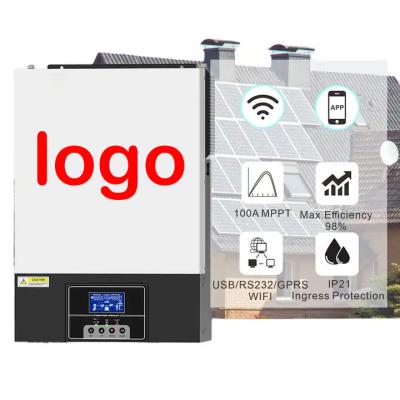 China Customizable Logo Hybrid Solar Inverter Hybrid 5.5Kw Mppt Off Grid Pure Sine Wave Mpp Solar Inverter for sale