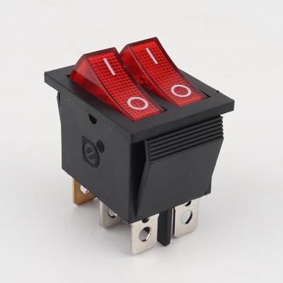 China Newest Electric Appliances Factory Square Double Switch With Button Power Supply Accessories Light Rocker Switch for sale