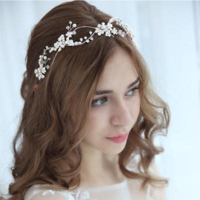 China Wedding Accessorize Bridal Girl Crystal Pearl Tiara Crown For Wedding Beauty Pageant Hair Jewelry Luxury Headband for sale