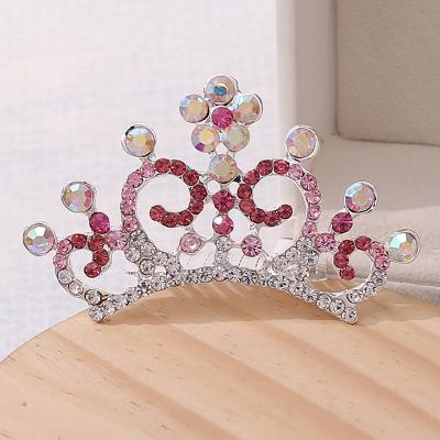 China Luxury Alloy+Rhinestone Fashion Designer Headbands Girl Bling Rhinestone Child Crown For Girl for sale