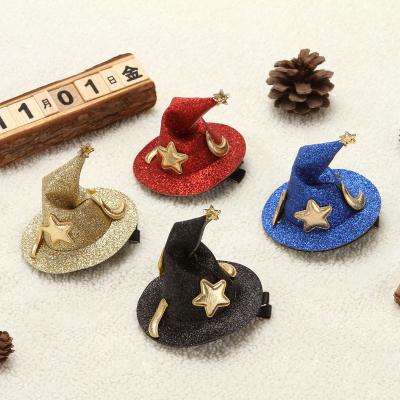 China Kids Fashionable Gift Halloween Hat Hairpin Halloween Party Cosplay Decorations Cute Hair Clip for sale