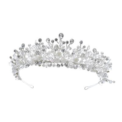 China Elegant Elegant Handmade Crown Jewelry Headdress Wedding Crystal Hair Accessories Bridal Tiara For Women for sale