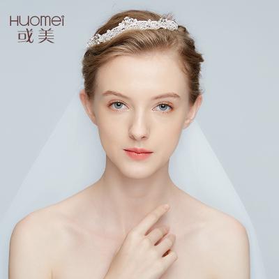 China Newest Fashionable Fashion Handmade Silver Pageant Tiara Crown Crystal Headpiece Elegant Wedding Bridal for sale