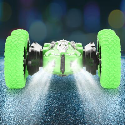 China Hot Sale RC Hobby RC Double Stunt Car Side Walking 360 Degree Rotation Small Radio Control Stunt Car for sale