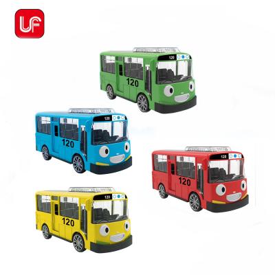 China bump & Go Battery Cartoon Bus Bump And Go With Light And Music Toys Electric Vehicle Cartoon Electric Bus for sale