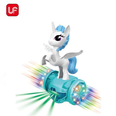 China bump & go kids pretend toys Unicorn Bump electric and go with music light and battery operate toys horse for sale