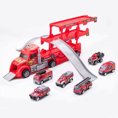 China Slot Toy 2022 New Track Toys Alloy Sliding Track Orbit Car Fire Building Police Toys Orbit Track for sale