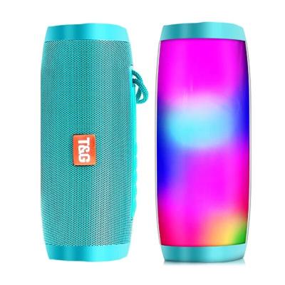 China High Quality Portable Light Blue Box LED Tooth Small Speaker TG157 Phone Function TF Card USB Cylinder Wireless Speakers With Handrip for sale