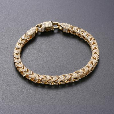 China Colors Last Over Years Without Fade Cheap Fashion Customized Popular Solid Gold 14K Mens Chain Bracelets Brass Cuban Chain for sale