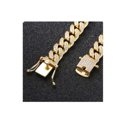 China Hiphop 925 Gold 18k Cuban Chain Mens Hiphop Cuban Chain Bracelet, 10mm Cuban Link Chain for sale