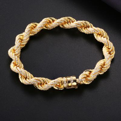 China Colors Last Over Years Without Fading Hiphop Hot Sale Good Quality Unisex Tasty Custom Bracelet Iced Out Rope Jewelry Chain Bracelet for sale