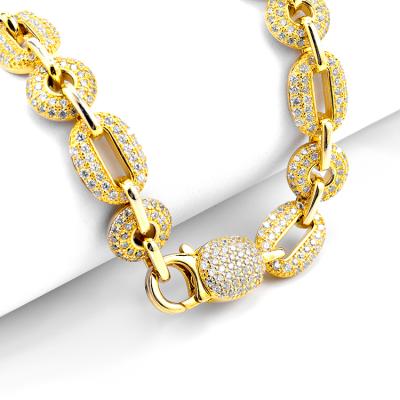 China Colors Last Over Years Without Fading Hip Hop Gold Plated Custom Oval Cuban Link Anklet 8.5inch 30g for sale