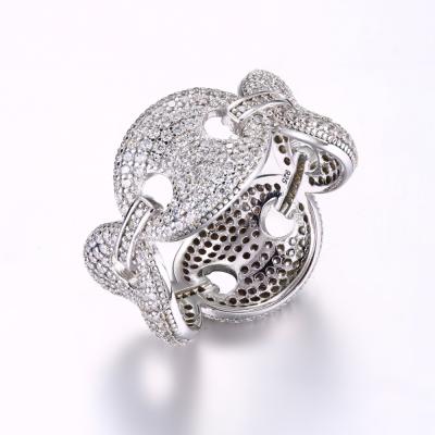 China Mens Diamond Rings Ring Designs Trendy Jewelry Silver Ring Hiphop Hiphop Busy Person for sale