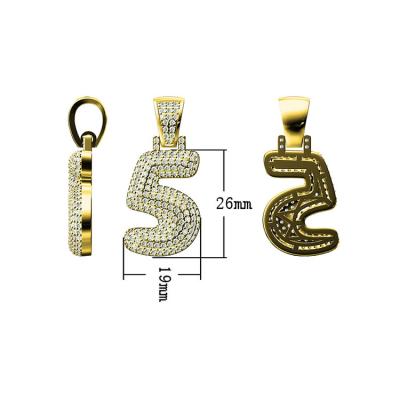 China Colors Last Over Years Without Fading Hiphop Custom 925 Silver/Gold Ecoating Letter 2 Mixed Gold Pendants Mobile Micro Pendant for sale