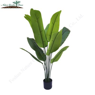 China Environment Friendly Cheap Fake Strelitzia Plants Real Touch Green Banana Plant for sale