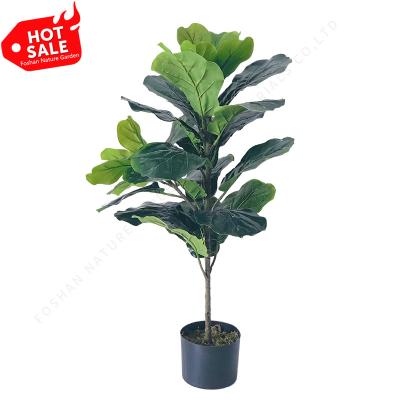 China Lyrata Environmental Friendly Wholesale Plastic Fake Factory Artificial Fiddle Leaf Fig Tree Bonsai for sale