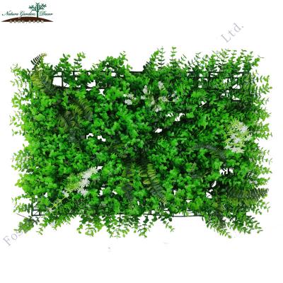 China Fashion Environmental Friendly Vertical Artificial Landscape Green Grass With Flowers Faux Grass Wall Panel for sale