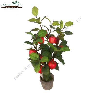 China Environmental Friendly Mini Fabric Faux Fruit Tree For Sale Potted Artificial Apple Plant for sale