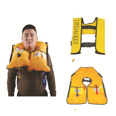 China Wholesale TPU fabric 150N manual portable lightweight adult pfd inflatable life vest swimming jacket for navy for sale