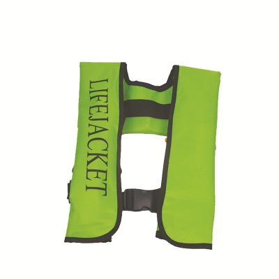 China Wholesale TPU Nylon Swimming Boating Fishing Marine Adult Manual Inflatable Life Jacket Green Jacket For Sale for sale