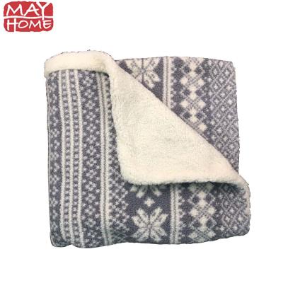 China Modern Printed Coral Fleece Two Layer Plush Blanket for sale