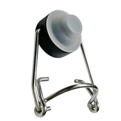 China Health Care New Design Stainless Steel Airtight Buckle With Black Cap For Glass Bottle Plastic Canisters for sale