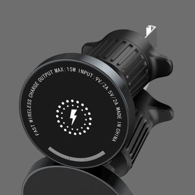 Cina New Arrival Magnet Magnetic Car Charger Wireless Phone Holder Magnet Magnetic 15W Fast Car Wireless Charger For phone in vendita