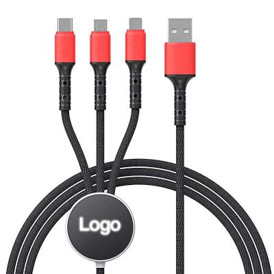 China Schnelles Gewebe Chargre Ods 3mm flocht USB-Kabel 3 in fördernden Geschenken 1 zu verkaufen