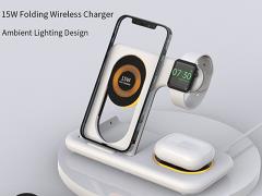 2022 New Arrival Transparent 3 In 1 Charging Dock Foldable 3 In 1 Wireless Charger For Apple