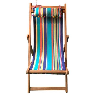 China factory directly Easy-carry custom logo printing outdoor wooden adjustable foldable beach chair for sale