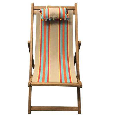 China factory directly Easy-carry custom logo printing outdoor wooden adjustable foldable beach chair for sale