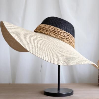 China Fashion\Comfortable\Durable Straw Hat Women Wide Brim Sun Protection Ladies Summer Hats Beach Large Straw Beach Hats // for sale