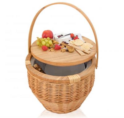 China Cheap Sustainable Hot Sale Custom Empty Wicker Picnic Basket Round Picnic Baskets for sale