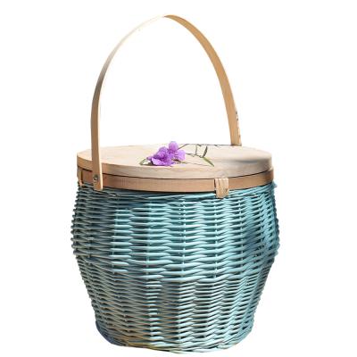 China Wholesale Custom Empty Transitional Wicker Picnic Basket For 4 Person Handmade Natural Rattan Picnic Wicker Set Basket for sale