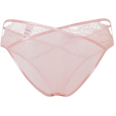 China Women High Leg Lace Thongs G-String Underwear Breathable Floral T-Back Low Waist Stretch Panties for sale